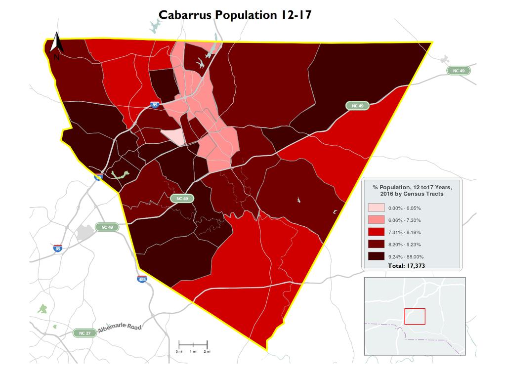 CABARRUS Veterans: 8.7% Disabled 10.5% Native American: 0.3% Hispanic: 9.9% LGBTQ: 0.6% Community Overview Cabarrus County, NC had a population of 201,590, growing 10.