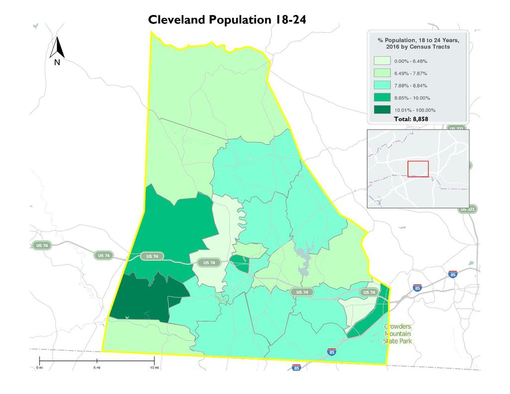 Economy Approximately 46,944 residents make up the labor force of Cleveland County, which most recently reported an unemployment rate of 5.5%.