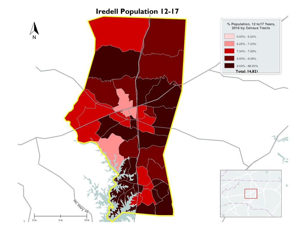 IREDELL Veterans: 8.5% Disabled 12.6% Native American: 0.5% Hispanic: 7.2% LGBTQ: 0.5% Community Overview Iredell County, NC had a population of 172,916, growing 6.