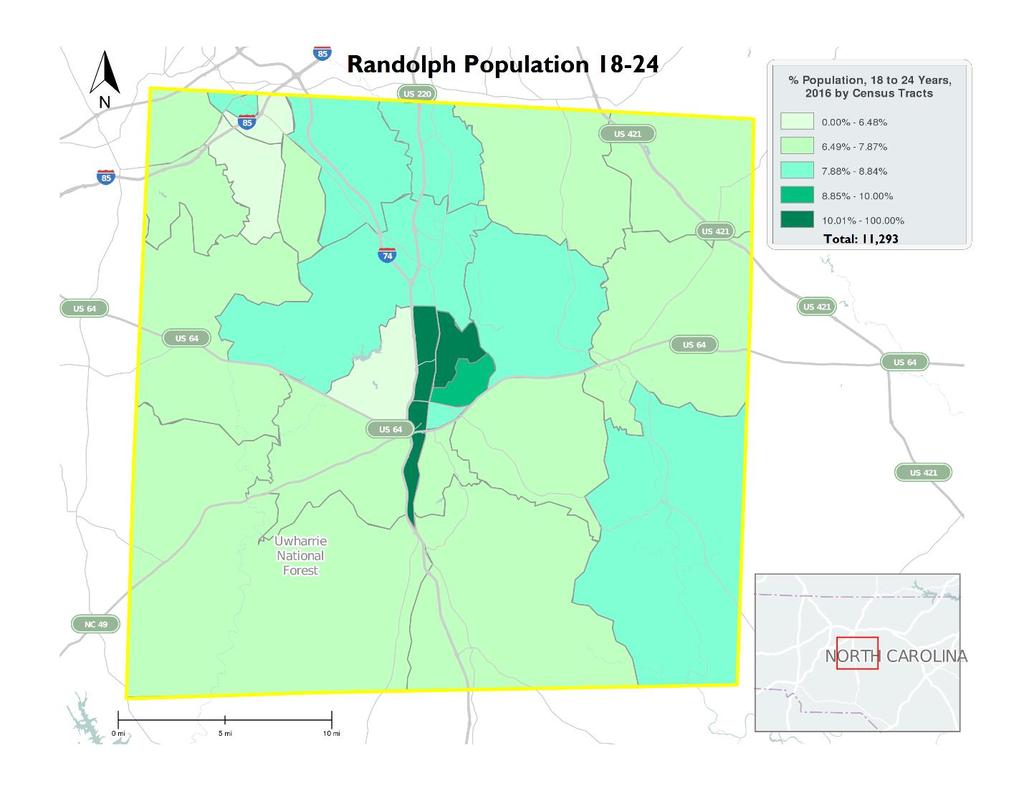 Economy Approximately 67,156 residents make up the labor force of Randolph County, which most recently reported an unemployment rate of 4.9%.