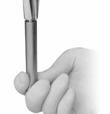 , for a bowed stem), choose a Distal Pilot that more closely matches the final reamed size as the pilot is used to help center the Porous Body Conical Reamer.