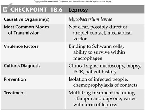 Features of leprosy.