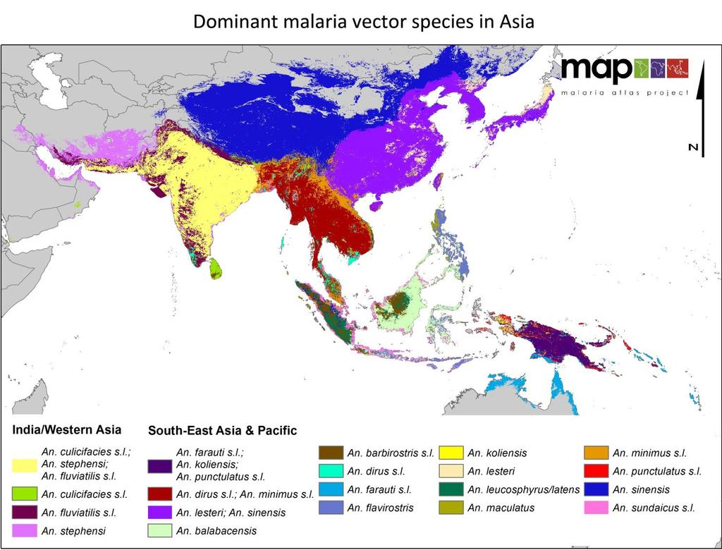Dominant Malaria Vectors, Malaria Atlas Project.