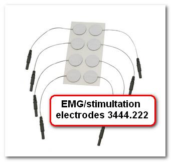 Place the two EMG/stimulation electrodes (3444.