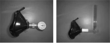 139 Fig. 1. Measurement methods. Left: the measurement method of forced vital capacity with the Wright Spirometer (Mark 14, Ferraris Development and Engineering Co, Ltd, London UK).
