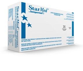 LATEX EXAMINATION GLOVES SM101 XS 220mm 70mm +/- 10mm SM102 S 220mm 80mm +/- 10mm SM103 M 230mm 95mm +/- 10mm StarMed Latex powder-free exam gloves are designed to provide the perfect combination of