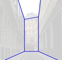 obstructing edge, whereby the path alternative consists of one or two façades, where none of the far wall is visible.