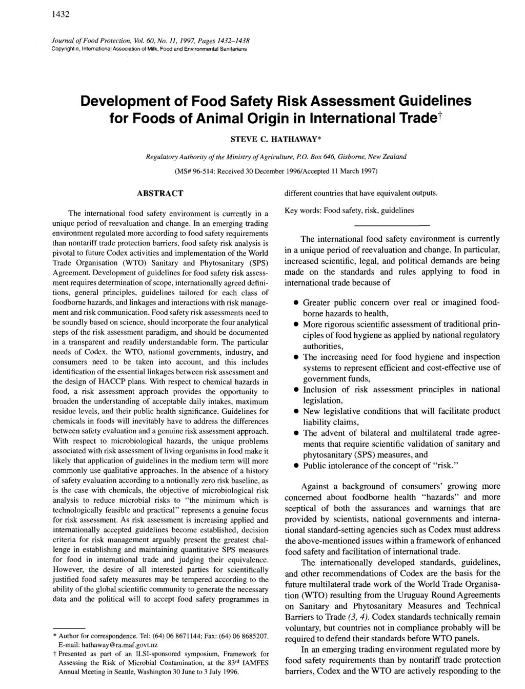 1432 Journal of Food Protection, Vol. 60, No.