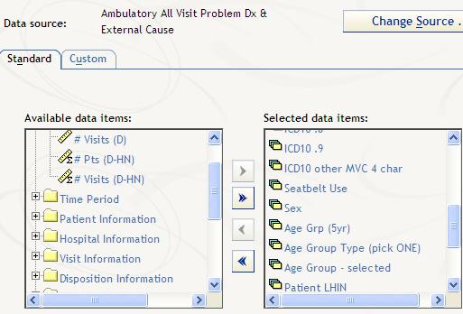 To filter for MV occupants, multiple ICD10 All Dx Code data items are required: Health