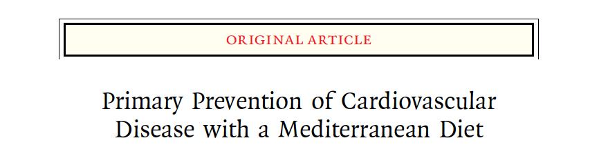 7447 participants who were at high cardiovascular risk, but with no cardiovascular disease at enrollment, were randomized to one of three diets: a Mediterranean diet