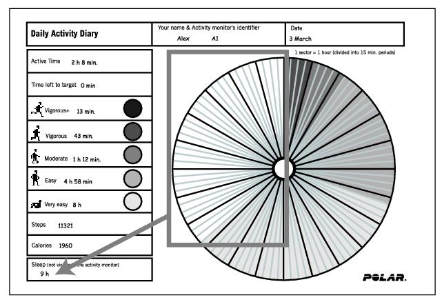 Notice that it may not be necessary to color the sectors accurately minute by minute. A 15-minute or a half an hour accuracy gives students a good idea about their daily activity.