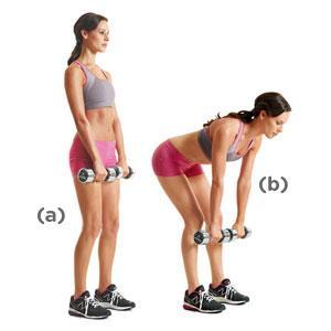 D is for Hamstrings Soft knees, holding dbs Deadlifts and