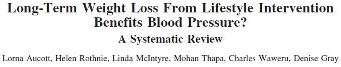 Obese adults 18-65y old (mean BMI <35 Kg/m²) Systematic review of studies with a FU = or > 2y between 1990 and 2008 Results
