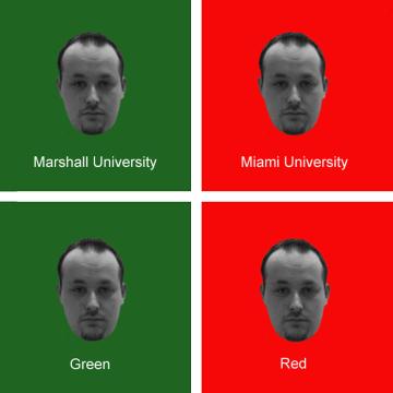 Cross-Category Effect used to resize the images to approximately 2.25 1.5 in., and each face was then placed on both red and green backgrounds measuring 3 3 in.