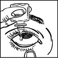 Pull down your lower eyelid with a clean finger, until there is a pocket between the eyelid and your eye. The drop will go in here (picture 1). Bring the bottle tip close to the eye.