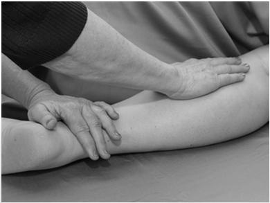 Foot and ankle Mobilize, knead, stretch Broad, more superficial pressure over precautionary reflex points