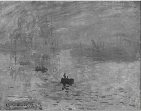 Monet, 1873 Remove the color, and the sun almost