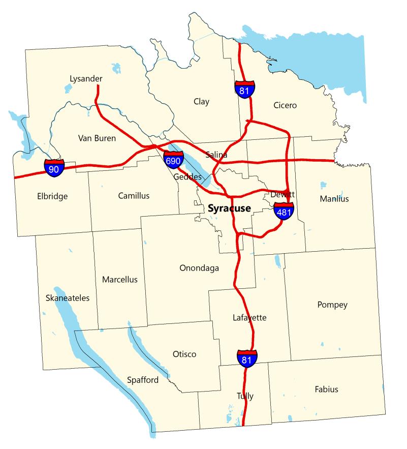 Onondaga County covers 780 square miles in central New York State (Figure 1). With a population of 468,463 (2015), Onondaga is the sixth most populous county in upstate New York.