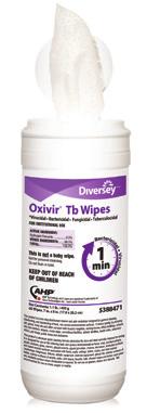 Key Benefits Kills a wide variety of organisms associated with HAIs: Norovirus, Hepatitis B, Hepatitis C, MRSA, VRE, Acinetobacter and Klebsiella in 6 seconds Oxivir Tb Wipes contact time