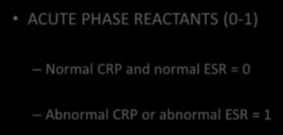 low-positive ACPA (CCP) = 2 High-positive RF or high-positive ACPA (CCP) = 3 2010 ACR Rheumatoid