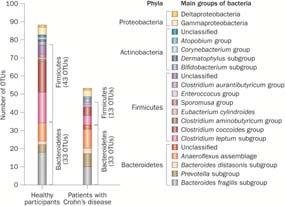 GUT MICROBIOME Terminology Dysbiosis: Altered microbiota composition either quantitatively, qualitatively or both Reduction of Bacterial Diversity in Patients with Crohn s