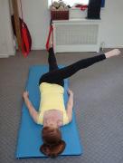 SUPINE PLANK Unilateral Lift with Soccer Kick Equipment Setup: Repetitions: Fuzzy Straps or Narrow Slings Set to Shoulder Height with Elbows on Floor 4-8 or 4 x