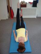 SUPINE PLANK Unilateral Lift w/ One Leg Circle Equipment Setup: Repetitions: Fuzzy Straps or Narrow Slings Set to Shoulder Height with Elbows on Floor 4-6 circles each direction, each leg Lie supine,