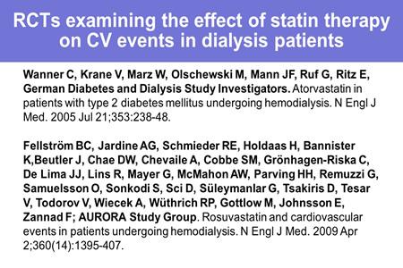 Of course, I can hear you telling me that there are two studies in dialysis patients, which didn't show a benefit of statins therapy.