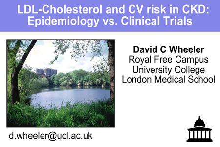 So, my topic is LDL cholesterol and cardiovascular risk in CKD and I was asked to compare the epidemiological data with the data that we've obtained recently from randomised controlled trials.