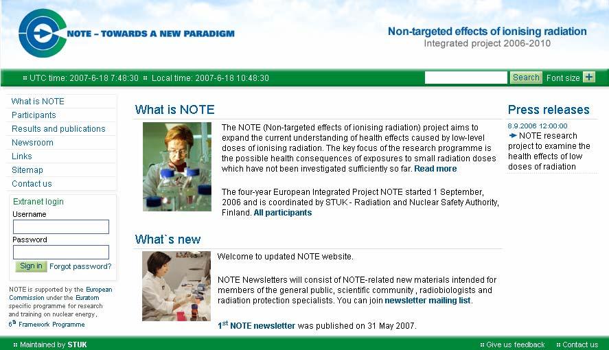 NOTE website A new NOTE IP website with public and secure areas was