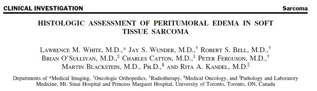 Assessed MRI and pathology in 15 STS patients undergoing surgery.