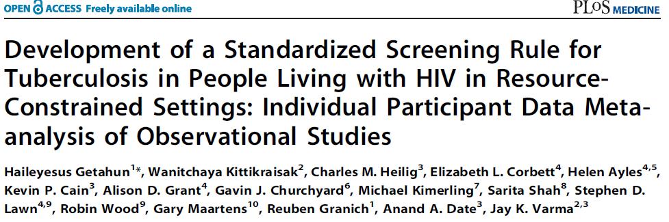 Inclusion criteria for studies Collected sputum specimens from PLHIV regardless of signs or symptoms; Used