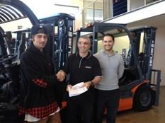 employment Caption: Here a young person from YOUth Inspire gladly receives his forklift qualification through Central Group Forklifts and