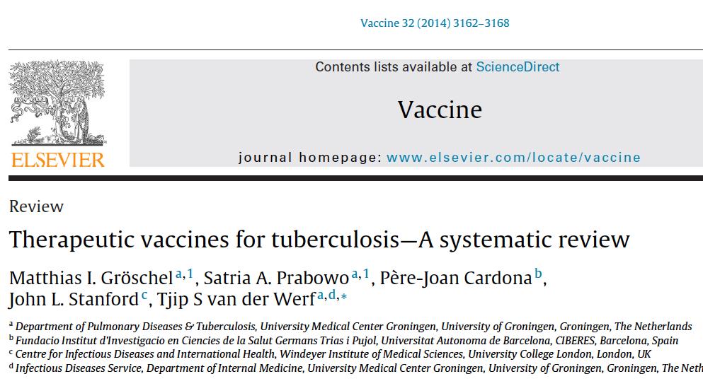 Human evidence to support a therapeutic TB vaccination strategy - mixed Inactivated M.