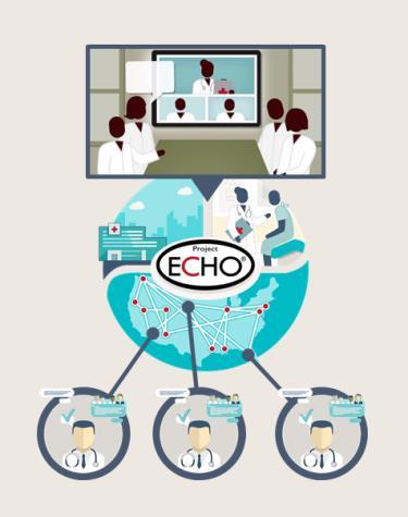How Project ECHO Works Use Technology (multipoint videoconferencing and Internet) Disease Management Model focused on reducing variation in processes of care and sharing best practices Case based