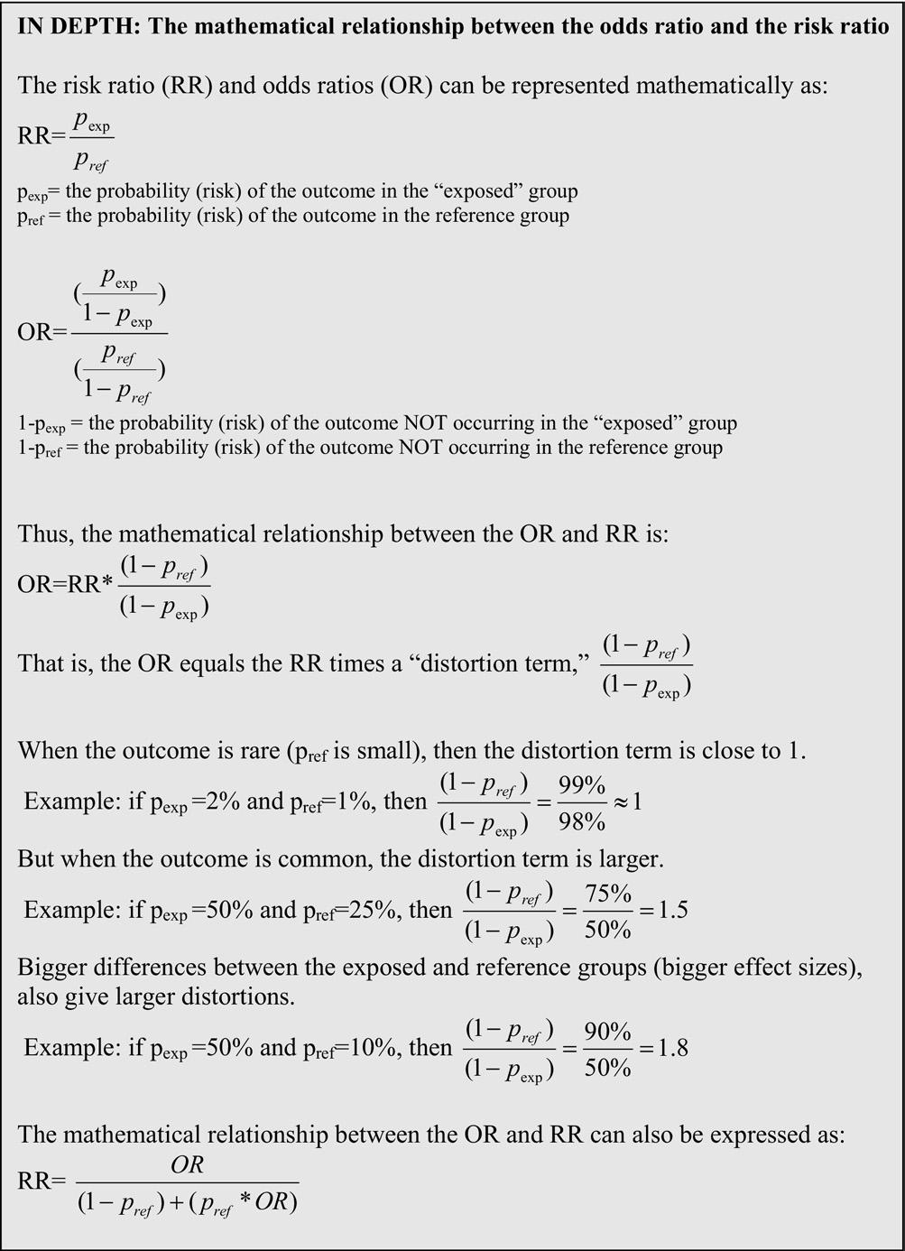 PM&R Vol. 3, Iss. 3, 2011 265 using a simple formula [1]. Here, the odds ratios, 5.12 and 3.53, translate into risk ratios of 2.5 and 2.2, respectively.