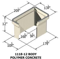 Polymer Concrete H-Series 1118 Heavy Duty 1118 H-Series is designed to withstand H-10 and H-20 loading in incidental and non-deliberate traffic areas.