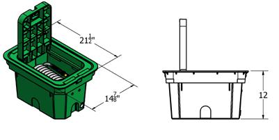 Specialty Products 3800 Hosenclose The HosEnclose is installed below ground, similar to a valve box, exposing only the lid at grade level.
