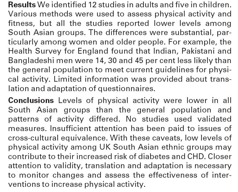Does lower fitness in South Asians
