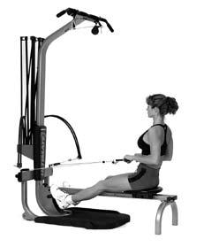 Warming Up We recommend that you warm up by rowing on the Bowflex Ultimate home gym. Aerobic Rowing Position: Remove bench, unlock the seat. Sit on the seat facing the Power Rods.