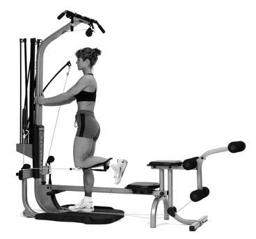 Then slowly allow your legs to straighten through the arc described, returning to the starting position without relaxing. Seated on the flat bench, attach the cuffs to the respective ankles.