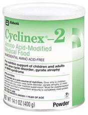 Cyclinex -2 Amino Acid-Modified Medical Food Nutrition support of children and adults with a urea cycle disorder, gyrate atrophy or HHH syndrome. Nonessential amino acid-free.
