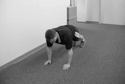 down Push ups 1. In correct posture, lie stomach down with your weight supported by your hands and feet.
