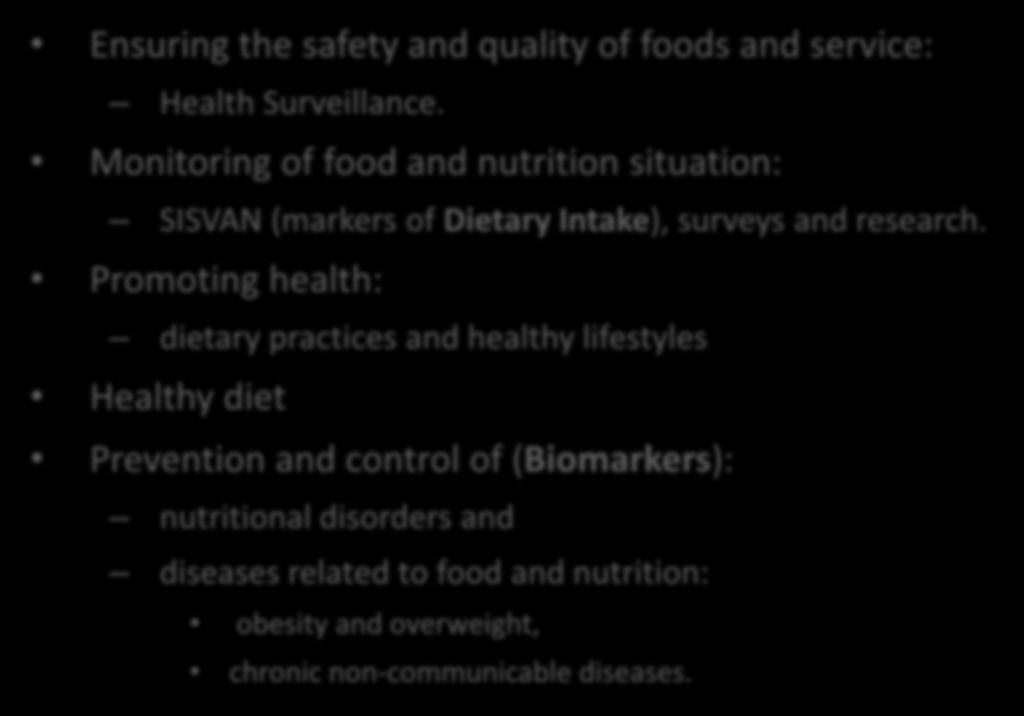Brazil - National Food and Nutrition Policy - 1999 Ensuring the safety and quality of