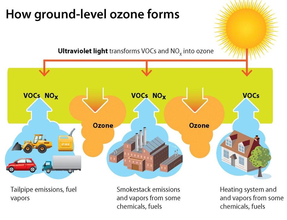 Figure 3: Sources of ground-level ozone Air pollution and health Air pollution is associated with a variety of harmful respiratory and cardiovascular effects.
