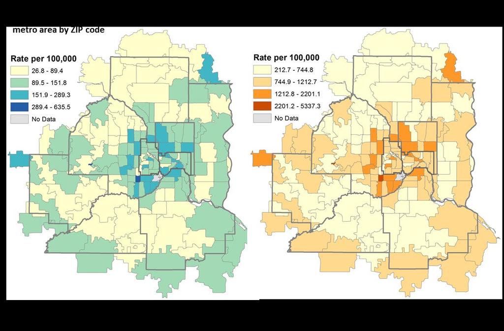 2. Geographic analysis of Twin Cities metro-area pollution-attributable health impacts Fine particles (PM 2.