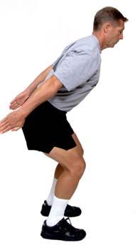 Forward Leaning Stance: Bend trunk forward 45-degrees, knees bent 45-degrees with