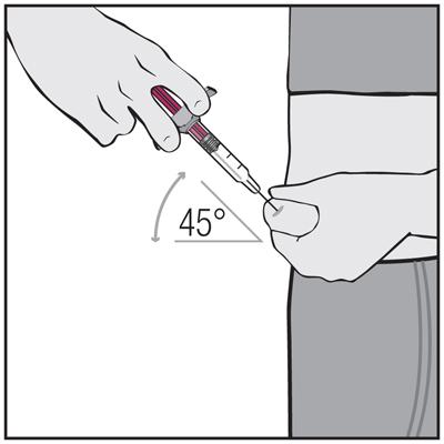 Figure I After the needle is in, let go of the skin. Pull back gently on the plunger. If blood appears in the syringe: It means that you have entered a blood vessel.