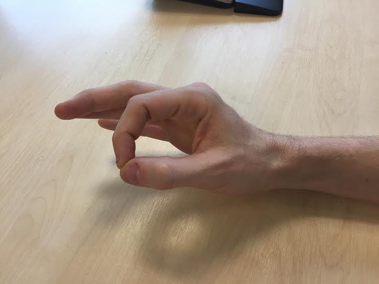 If no pain is present, resistance can be applied. This can be achieved by placing the index finger of the non-affective hand over the tip of the exercised thumb.