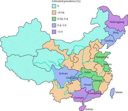 - 13 - Figure 1: Estimated Prevalence of Clonorchiasis In China Source: Lun et al.